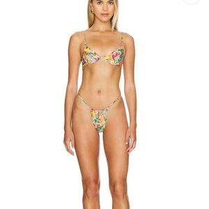 Lovers + Friends Yellow Multi Floral Underwire Bikini - Multi Lisbon Beach